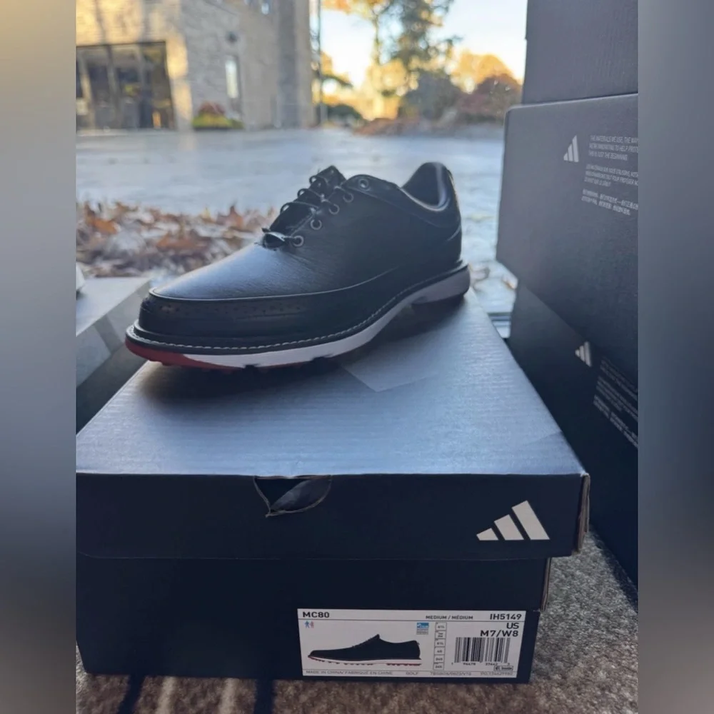 Adidas MC 80 Unisex Golf Shoes-Black/Red-Size (Men7/Women 8)NIB⛳️